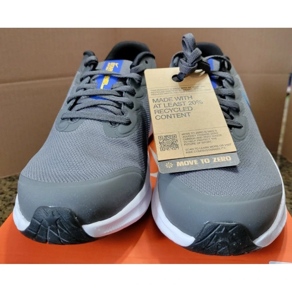 7Y Nike Star Runner 3 (GS) Iron Grey/Black-Blue Lightning DA2776-012 NEW in Box